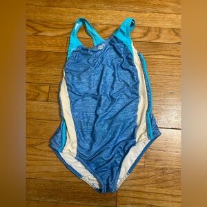 Speedo Kids Infinity Splice One-Piece Swimsuit Deep Sapphire Size 14